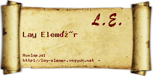 Lay Elemér névjegykártya