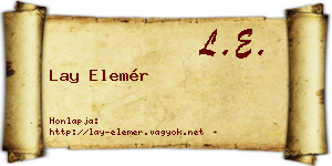 Lay Elemér névjegykártya