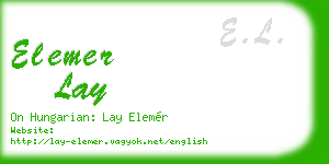elemer lay business card
