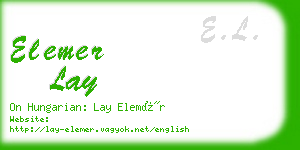 elemer lay business card